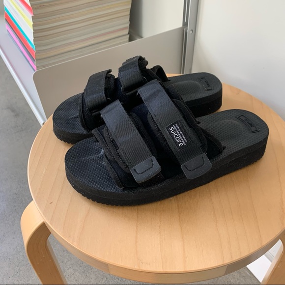 Suicoke Black Suede MOTO-VS Sandal - Picture 3 of 5